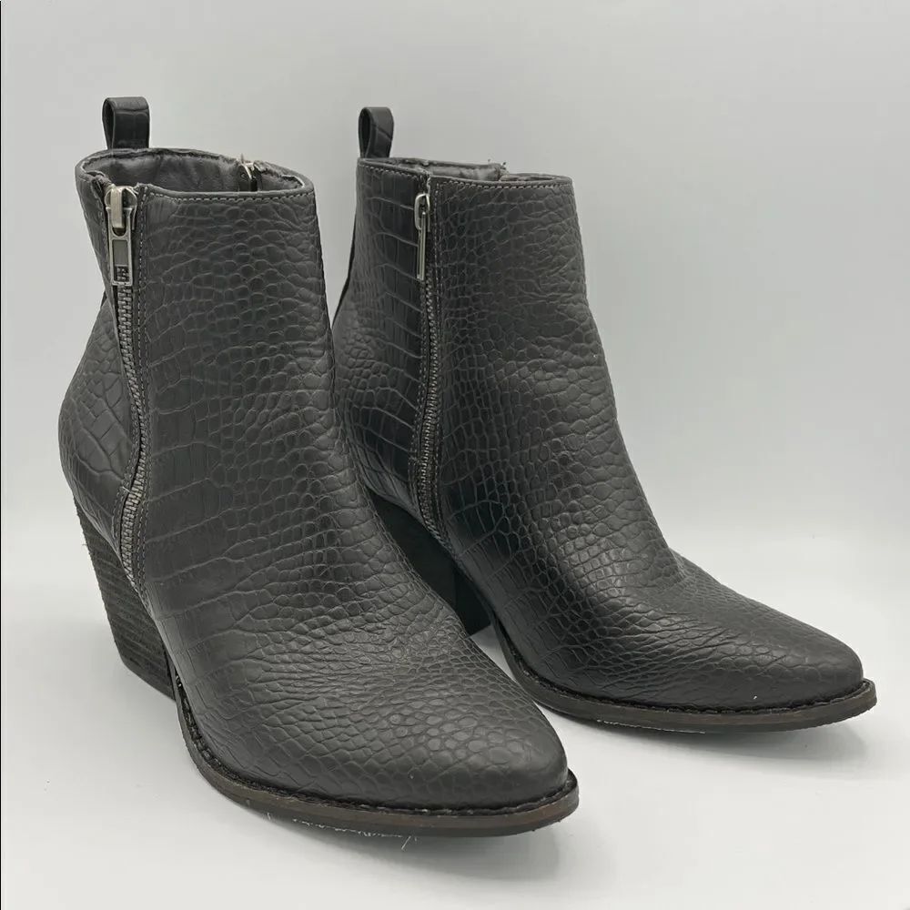Coconut by Matisse Marga Black Ankle Boots W7.5 Double Zip